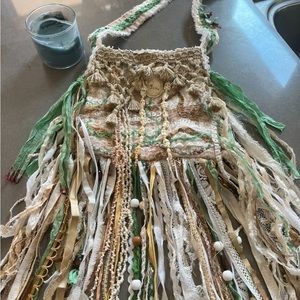 Boho/hippy chic beach Bag/purse. Hand Made w/15” fringe.  One of a kind